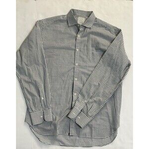 Billy Reid Shirt Men M Medium White Check Pattern Long Sleeve Standard Cut
